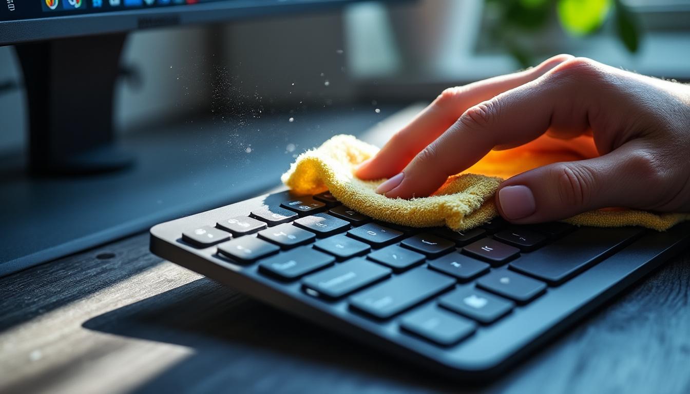 découvrez nos conseils pratiques pour désinfecter efficacement votre clavier sans risquer de l'endommager. suivez nos étapes simples et sûres pour maintenir un environnement de travail sain tout en préservant la durabilité de votre matériel.