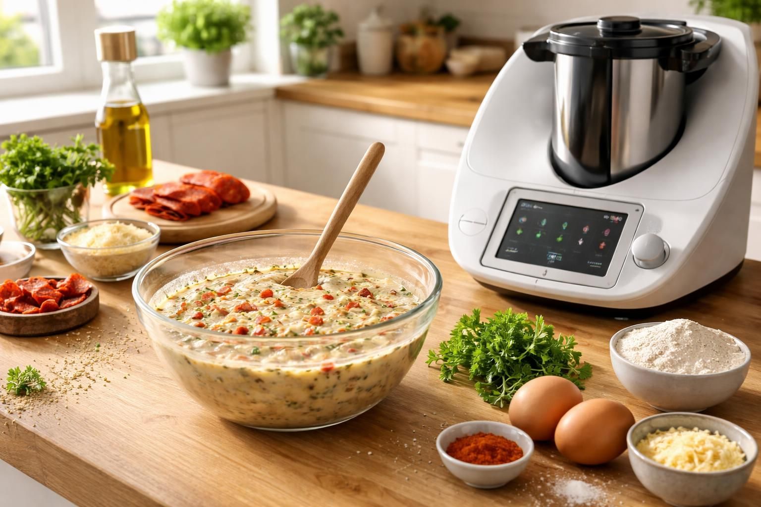 apprenez à réaliser un délicieux cake au chorizo facilement et rapidement avec votre thermomix grâce à notre recette simple et savoureuse.