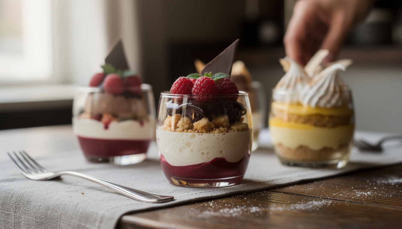 découvrez l'art de la présentation gourmande avec nos desserts en verrines individuelles, alliant élégance et saveurs délicates pour toutes vos occasions.