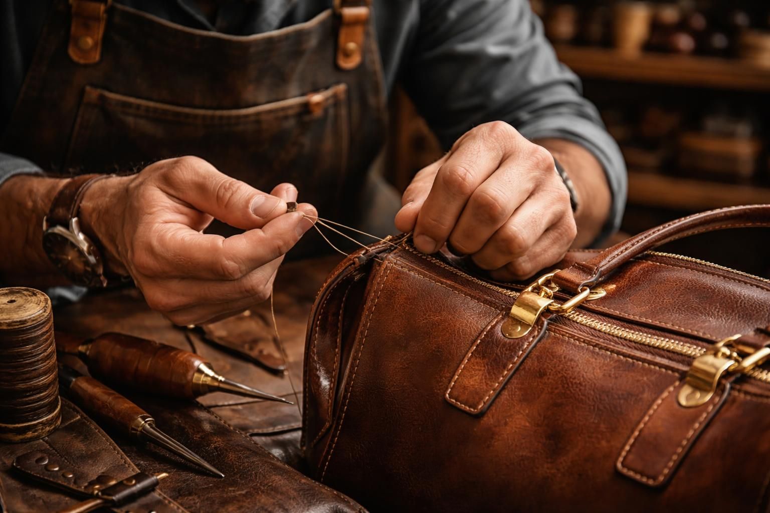 découvrez nos services de cordonnerie spécialisés, avec un focus sur les réparations de maroquinerie pour redonner vie à vos articles en cuir.