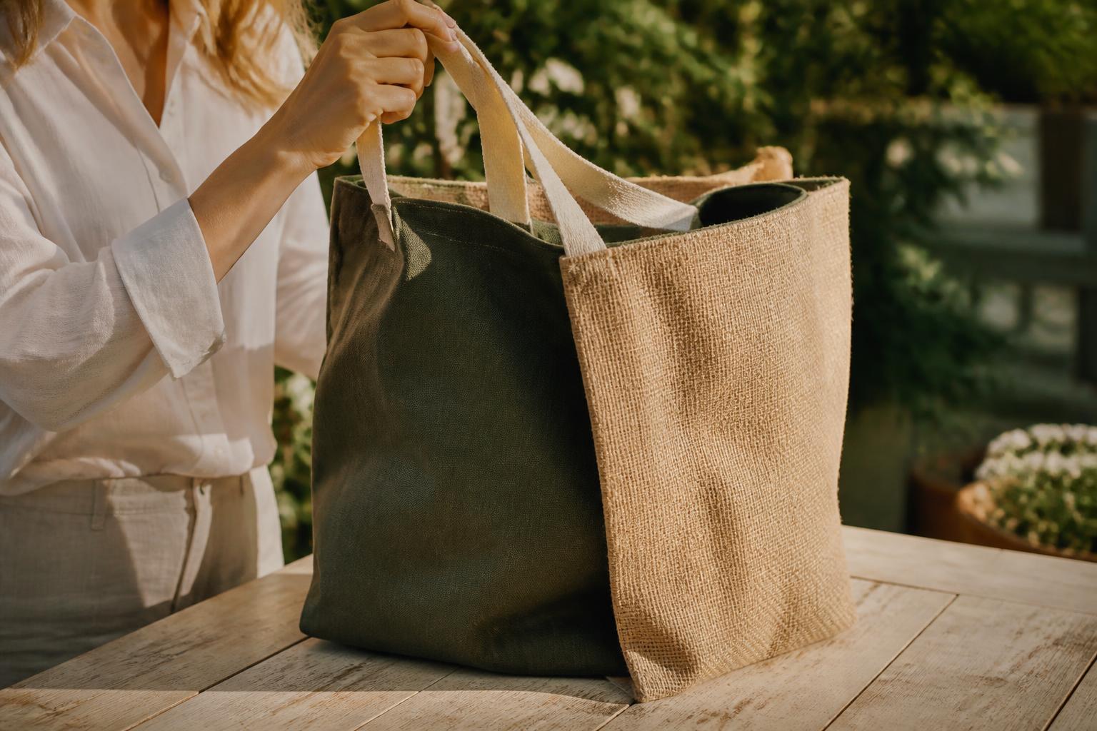 découvrez le cabas réversible en toile de jute, un accessoire à la fois tendance et durable, parfait pour allier style et écologie au quotidien.