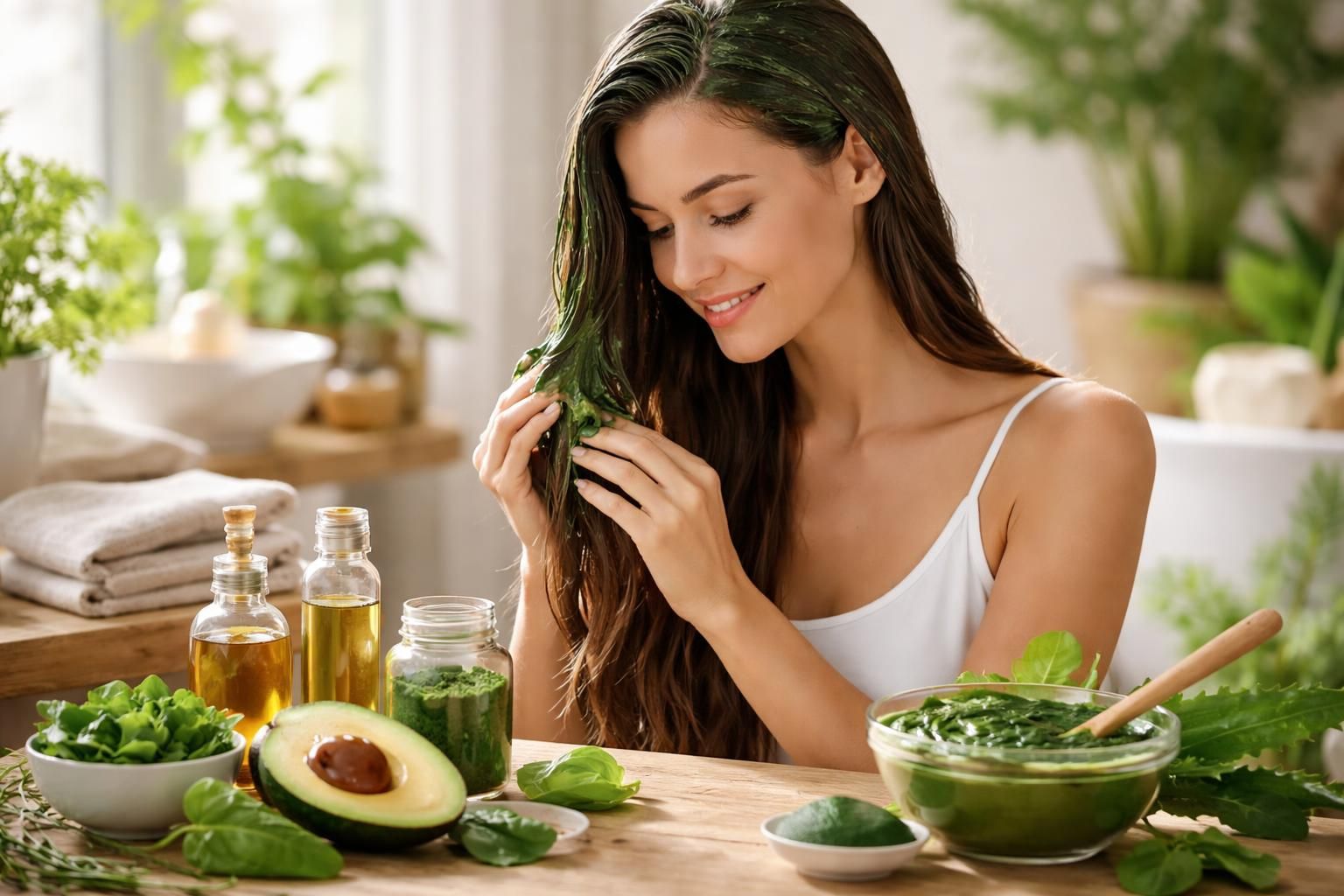 découvrez comment utiliser la spiruline pour renforcer et nourrir vos cheveux grâce à des recettes simples et naturelles.