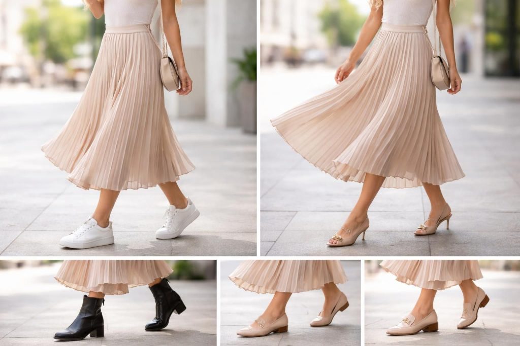 découvrez quelles chaussures associer avec une jupe plissée pour un look moderne et tendance, alliant style et confort en toutes occasions.