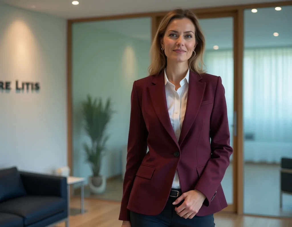 Avocate du cabinet Astrée Litis spécialisée en droit des personnes dans la réception moderne du cabinet à Brest